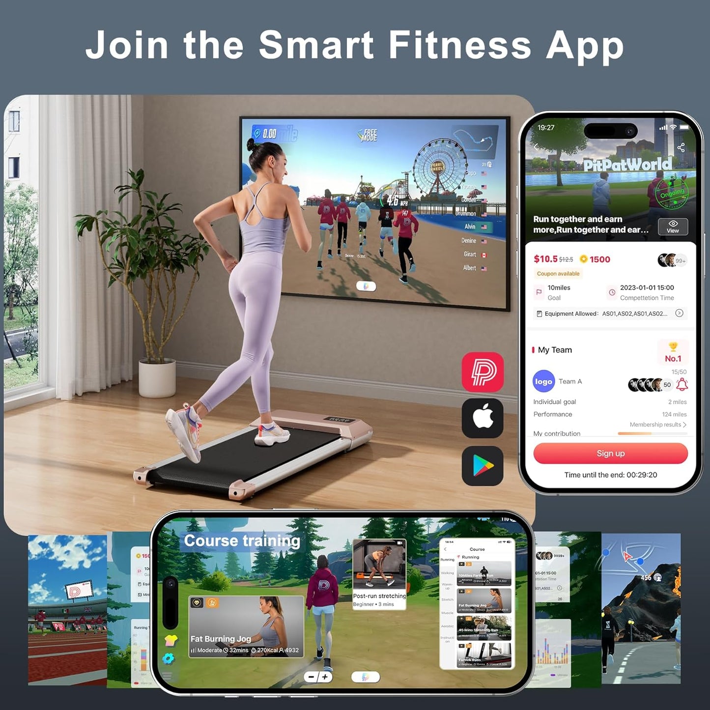 Pulsee™ Premium Walking Pad – Compacte & Stille Loopband voor Gezonde Dagelijkse Beweging